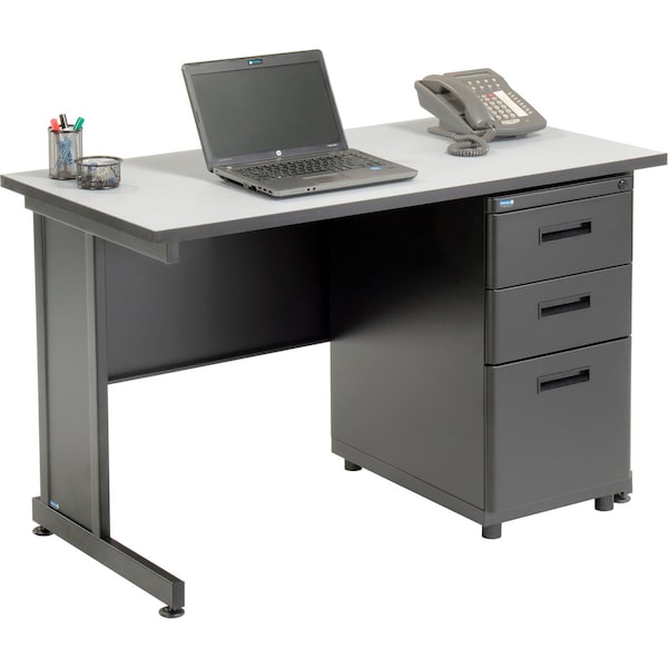 Interion By Global Industrial Office Desk Kit, 24 in D X 30 in H, 48 in W X 670078GY - main